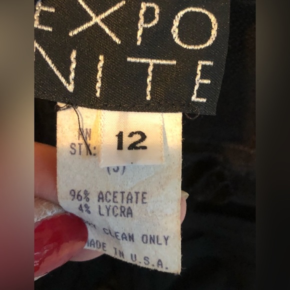 Expo Nite size 12 black vintage 90’s dress w/silver embellished stretch - Picture 4 of 16